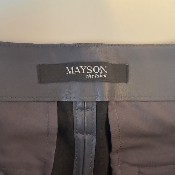 NWT Mayson The Label Vegan Leather Pleat Front Taper Pants Size 0 Periscope - Picture 4 of 13
